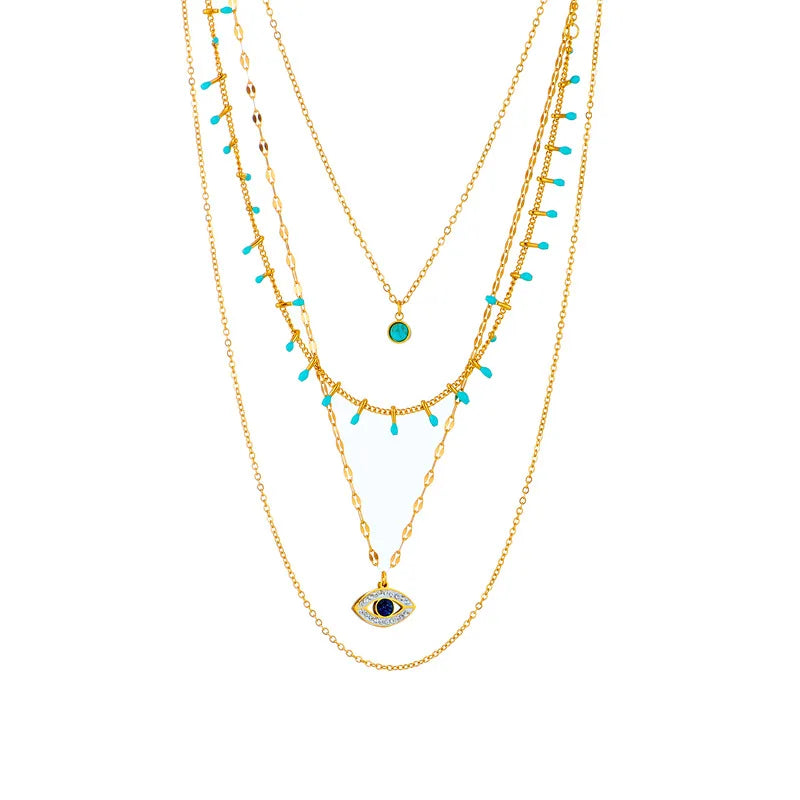 Multi Layered Eye Necklace - Shans London