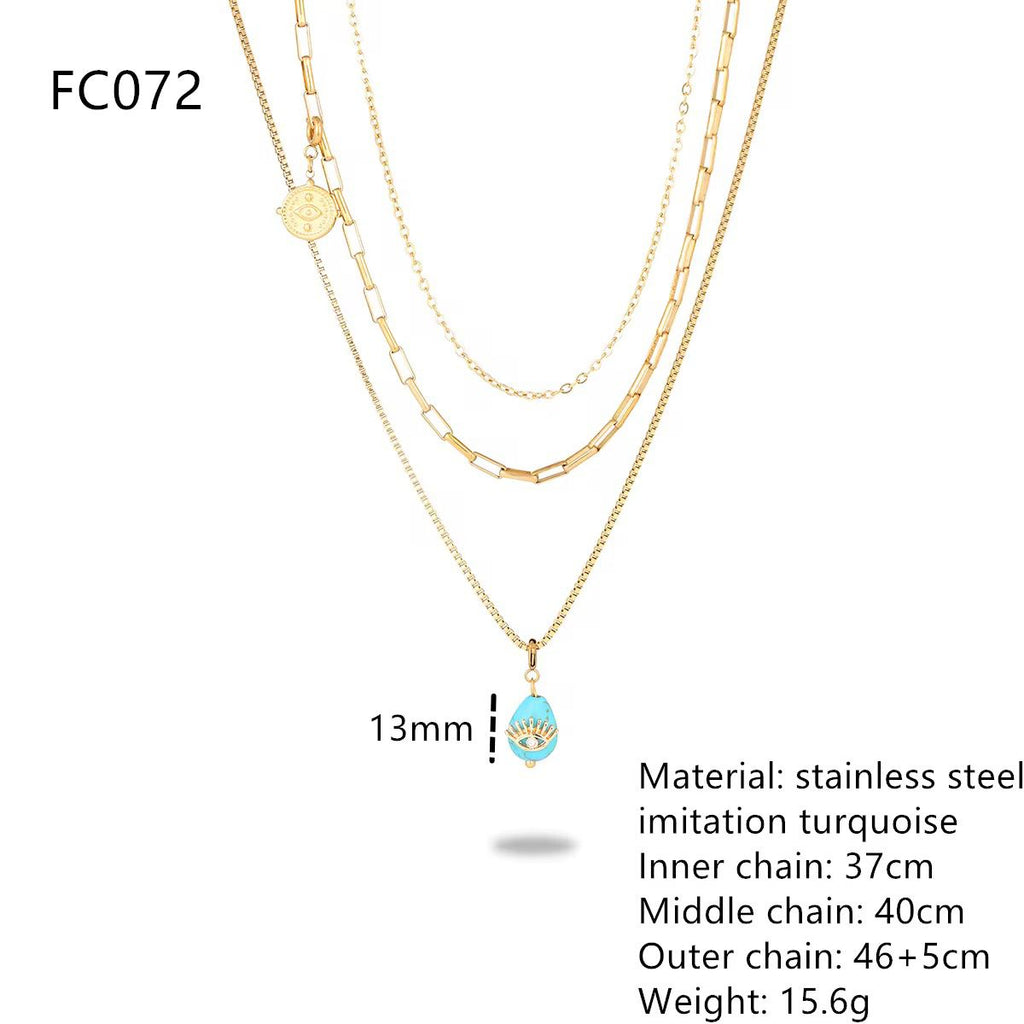 Turquoise Eye Necklace - Shans London